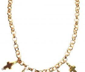 Cool gold plated multi cross necklace